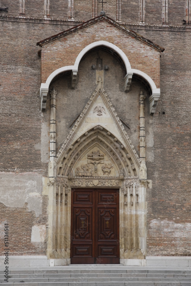 facade of the old cathedral of udine in Friuli Venezia giulia