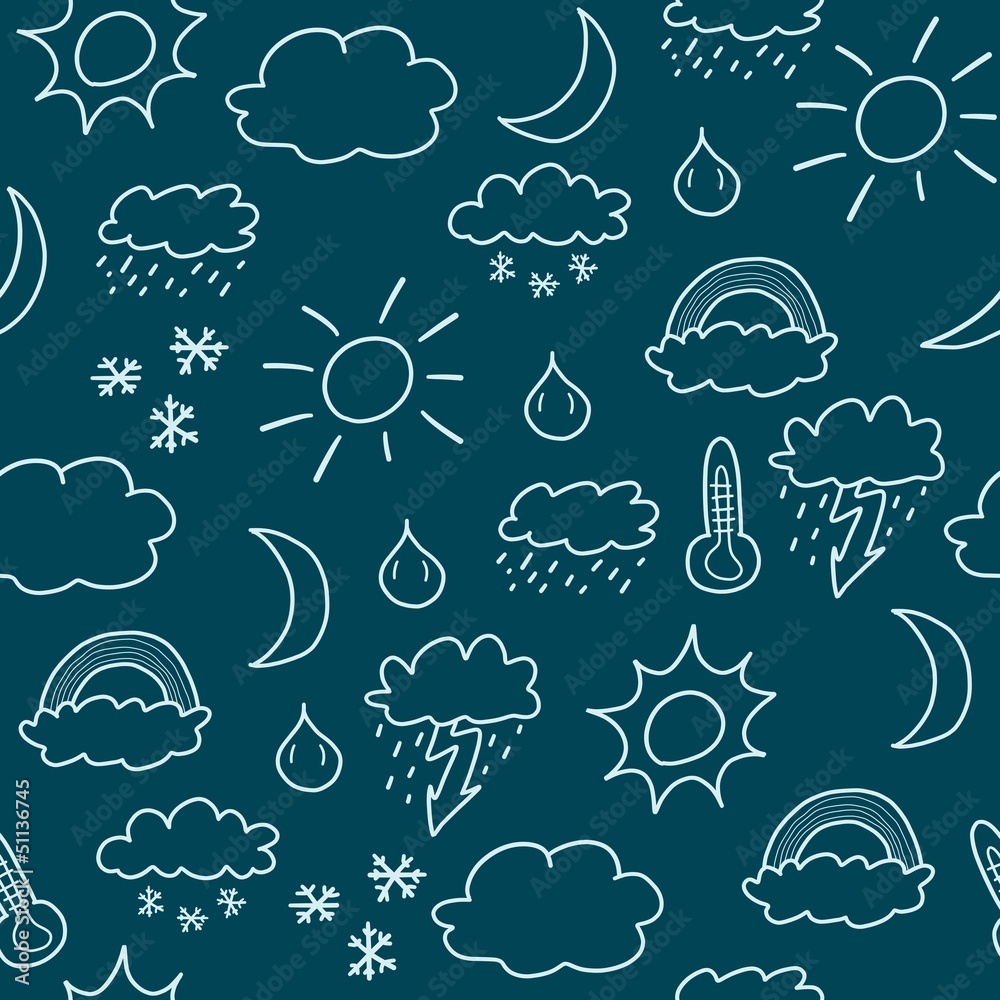 Weather symbols seamless vector background Weather symbols seamless vector background