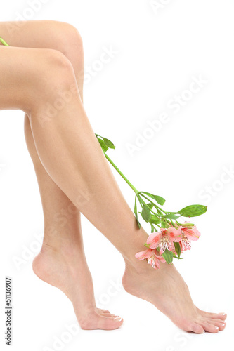 Fototapeta Naklejka Na Ścianę i Meble -  Beautiful woman legs, isolated on white