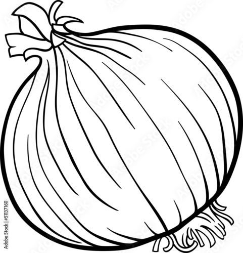 onion vegetable cartoon for coloring book