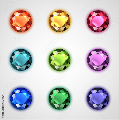 Colorful gemstones collection - eps10 vector