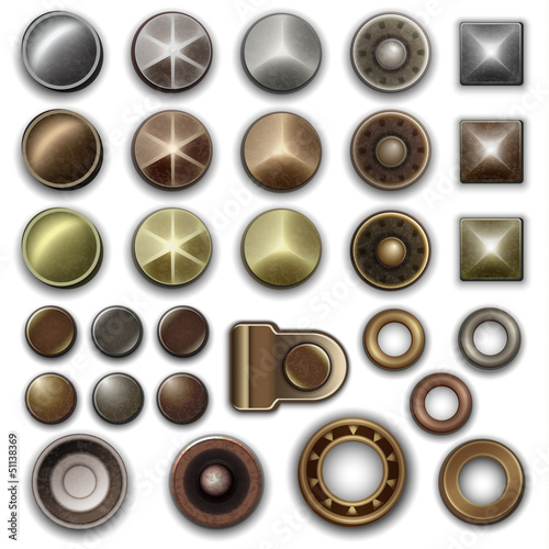 Metal accessories collection - vector eps10 photo