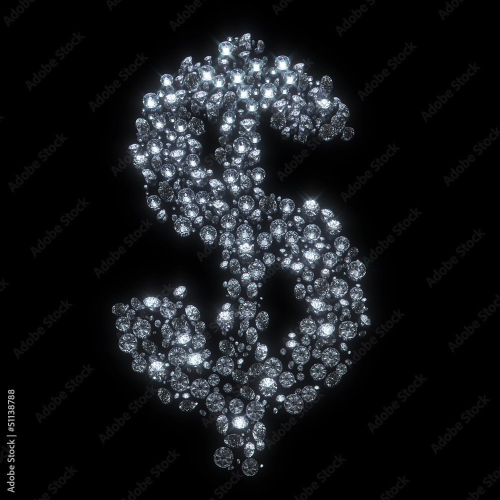 Diamond symbol isolated on black