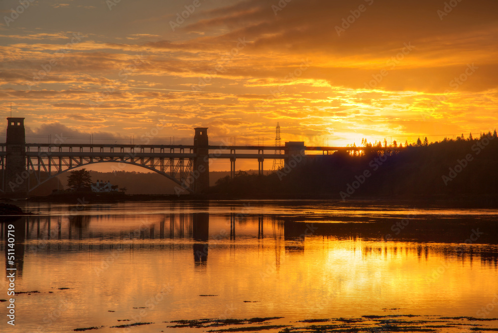 Sunset and Brittania Bridge