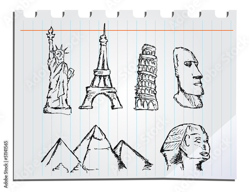 hand drawn landmarks