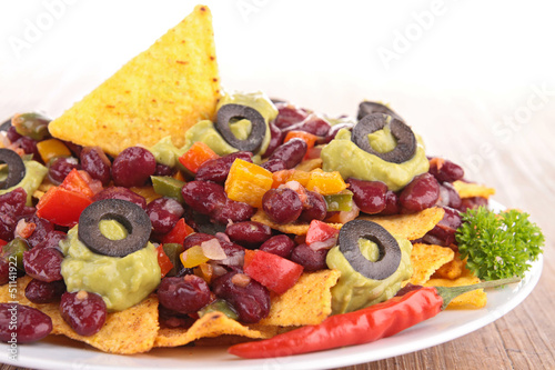 tortilla chips with vegetables  nachos
