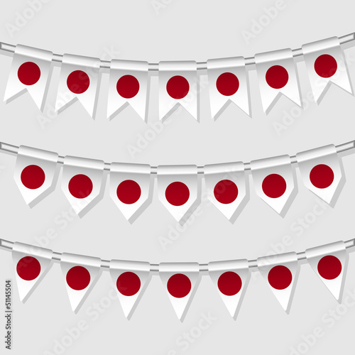 Flag bunting of the world. Japan