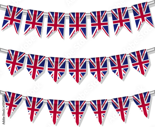 Flag bunting of the world. Great britain