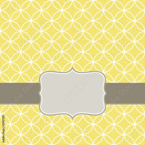 białe koła na żółtym tle z wstążką i ramką