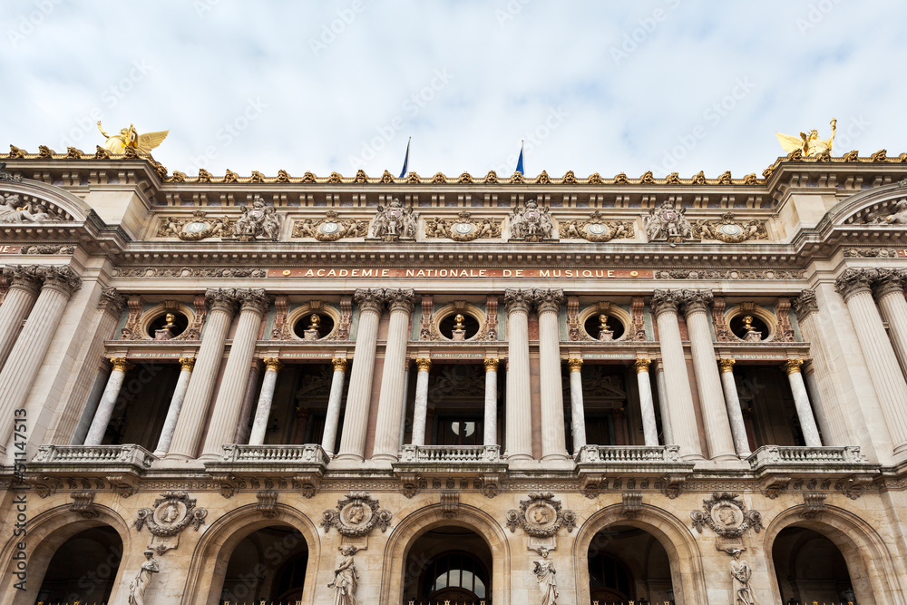 facade of Opera House - Palais Garnier in Paris
