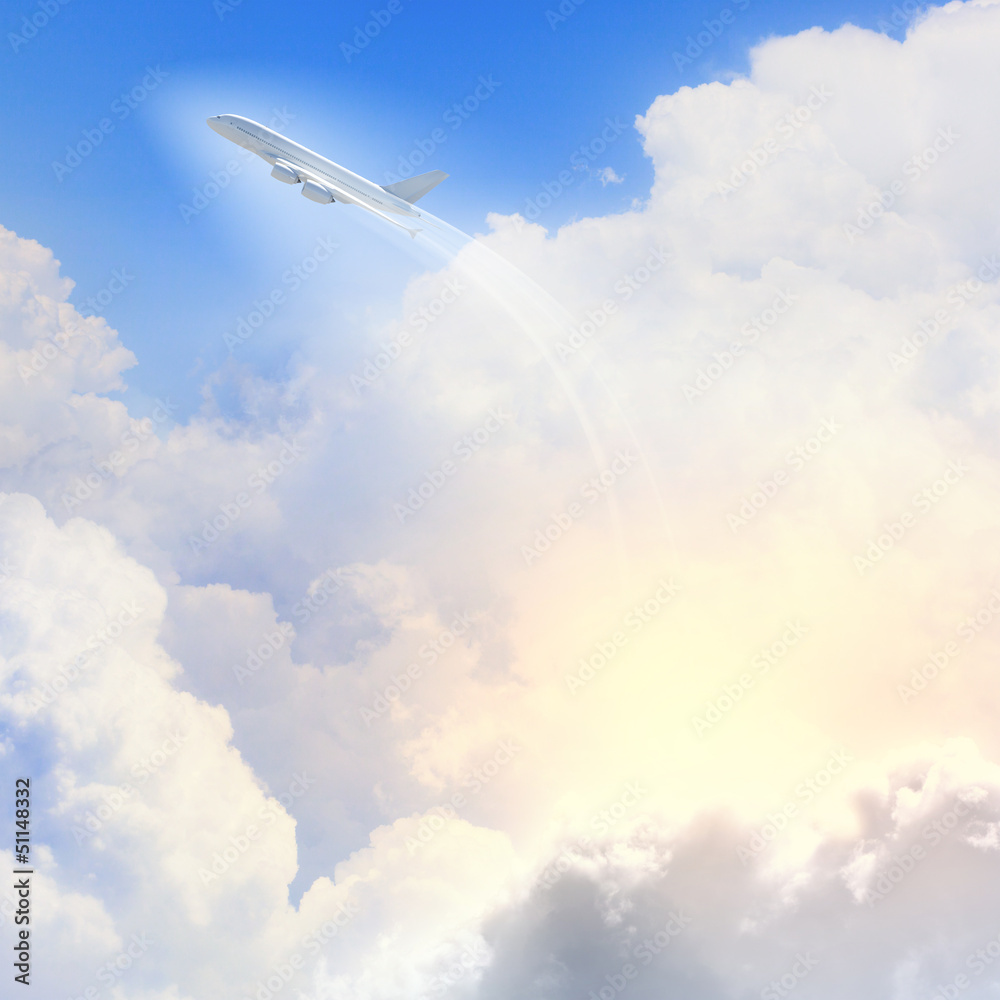 Image of airplane in sky Image of airplane in sky
