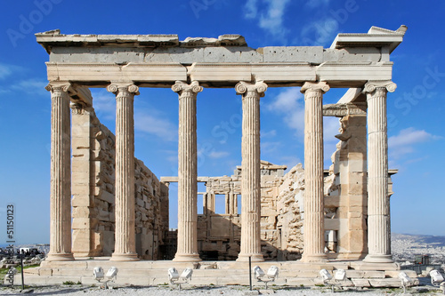 Backside of the Erechtheion temple with ionic columns in Acropol photo