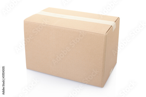Cardboard box on white, clipping path included © andersphoto
