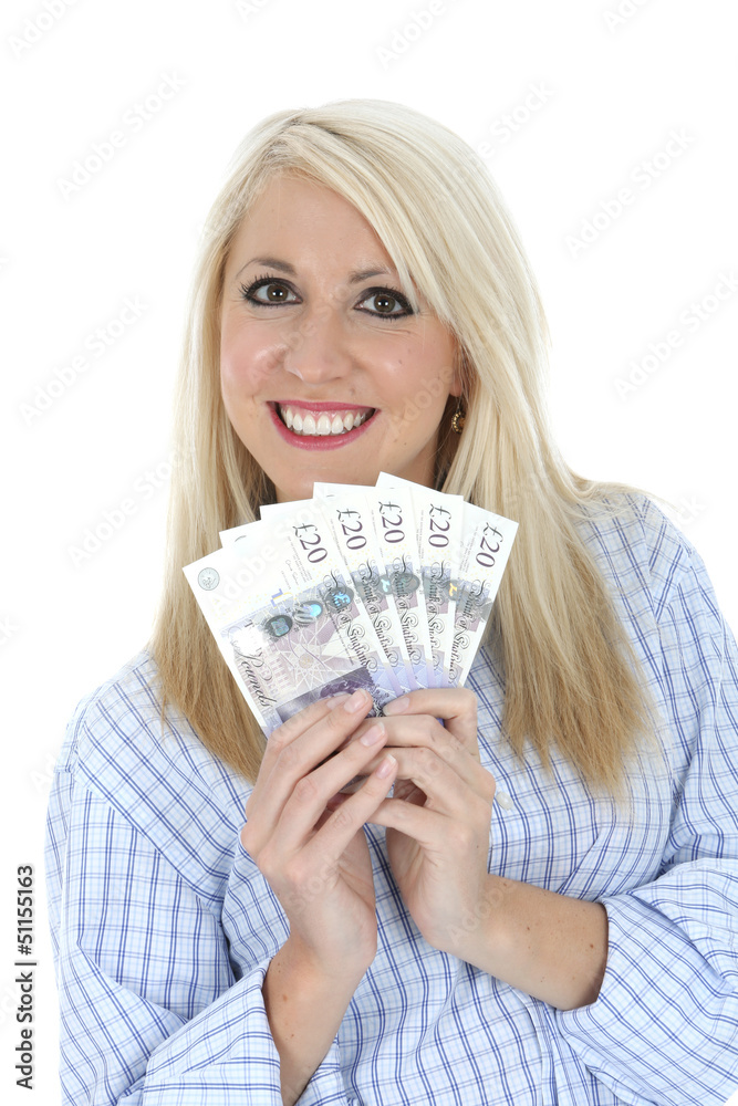 Woman Holding Money Woman Holding Money