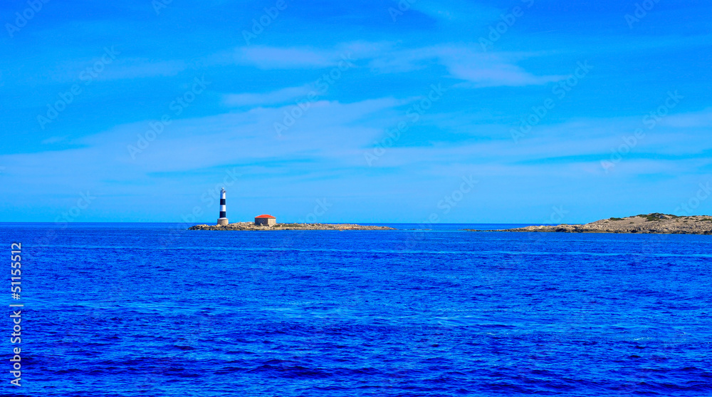 beacon in Illa Des Porcs in Formentera, Balearic Islands, Spain
