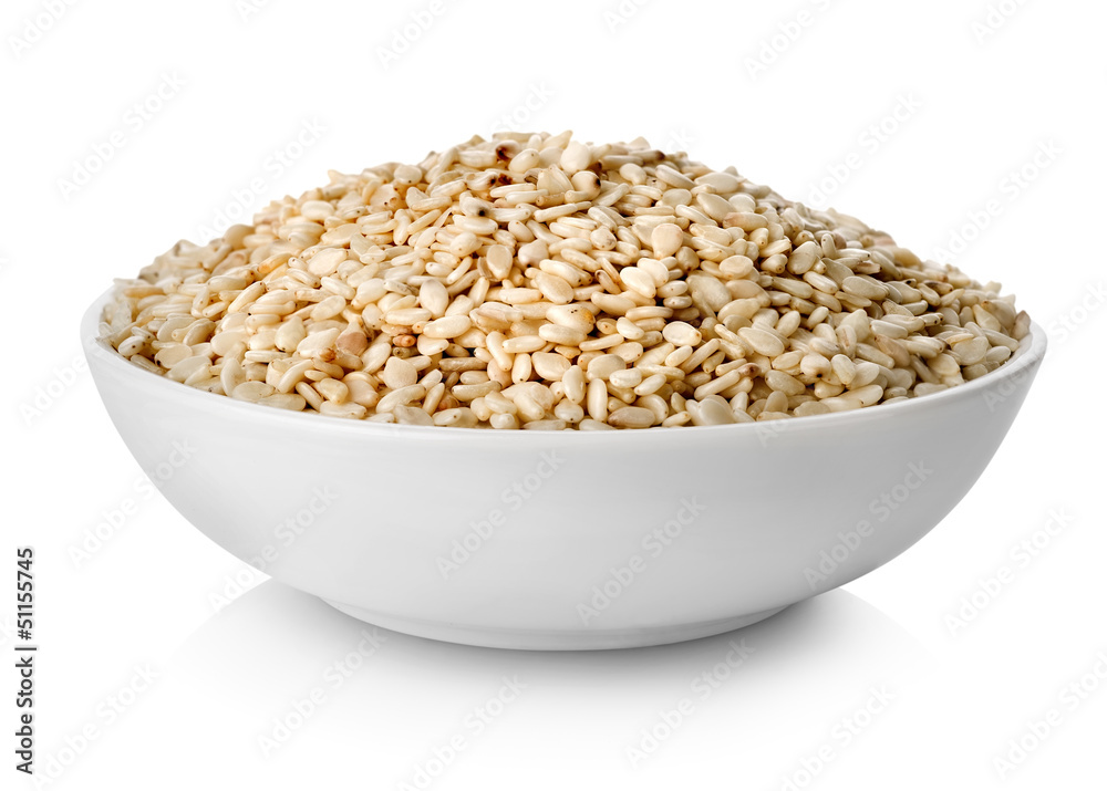 White sesame in plate White sesame in plate