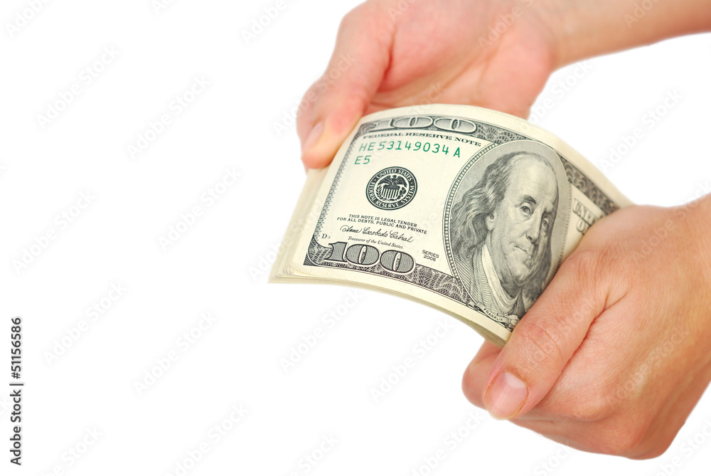 Dollar bank note money in the hand