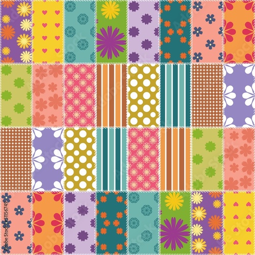 patchwork background with different patterns