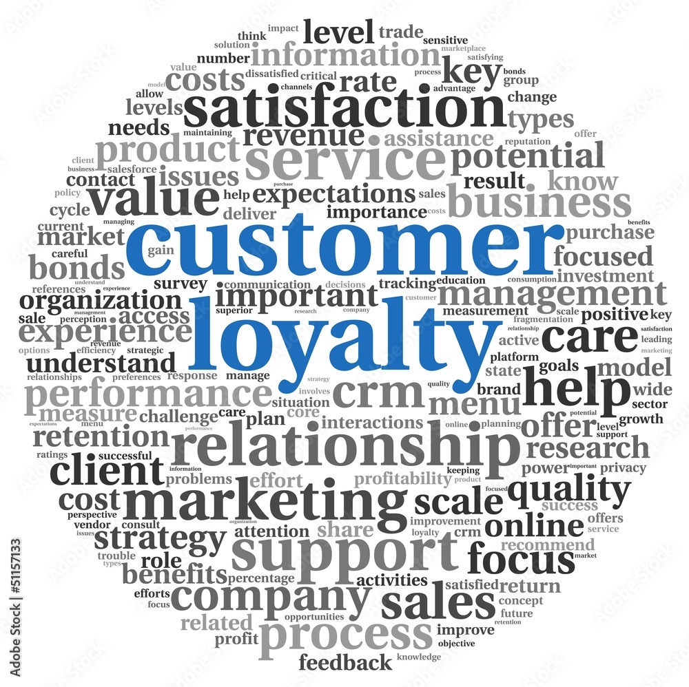 Customer loyalty concept on white