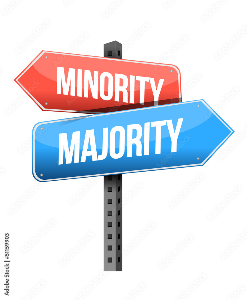 minority, majority road sign illustration design minority, majority road sign illustration design