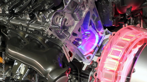 futuristic hybrid car engine