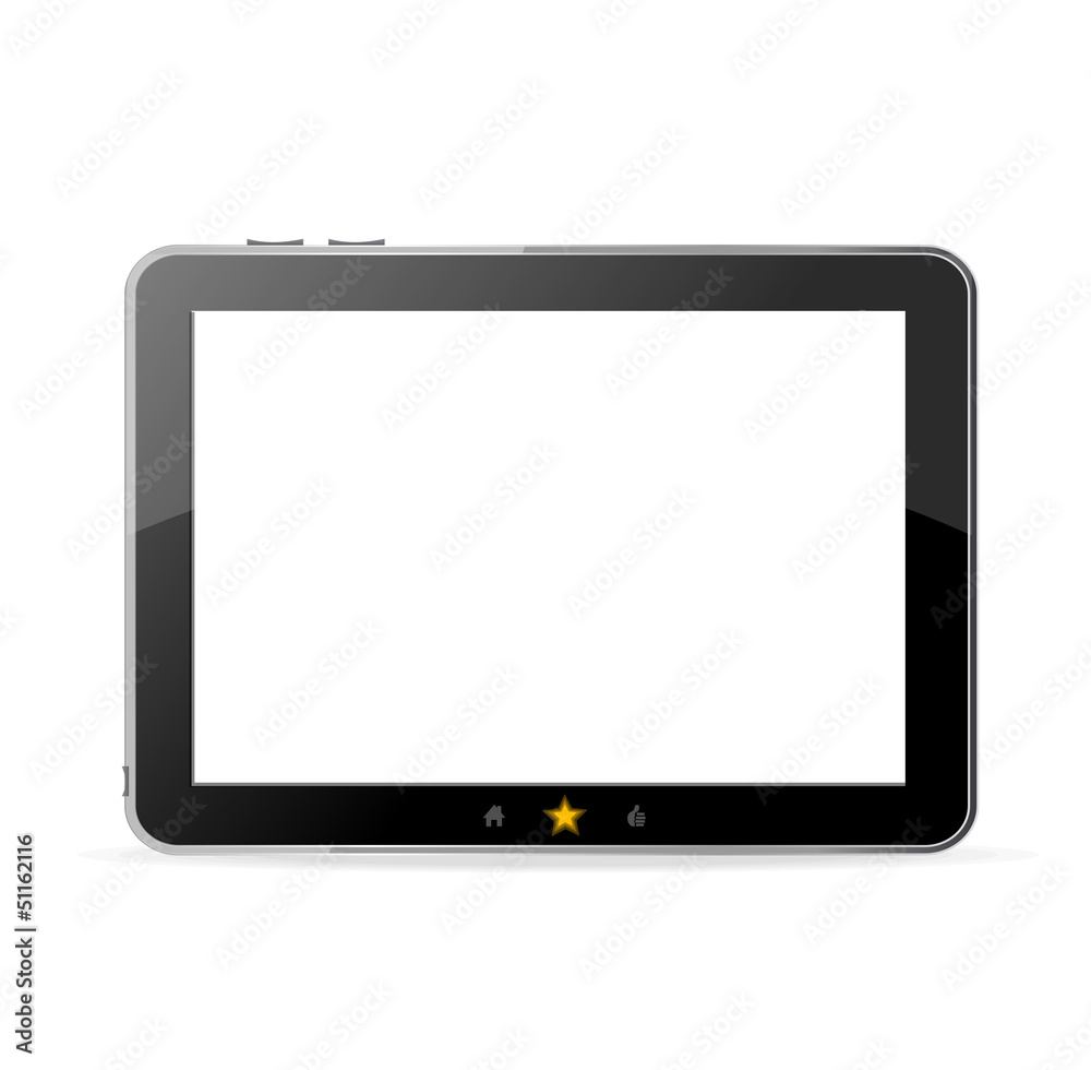 Black tablet pc on white background  vector