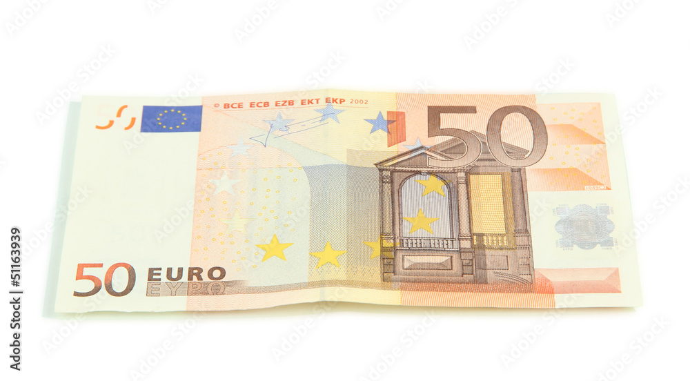 Euro banknotes isolated on a white Euro banknotes isolated on a white