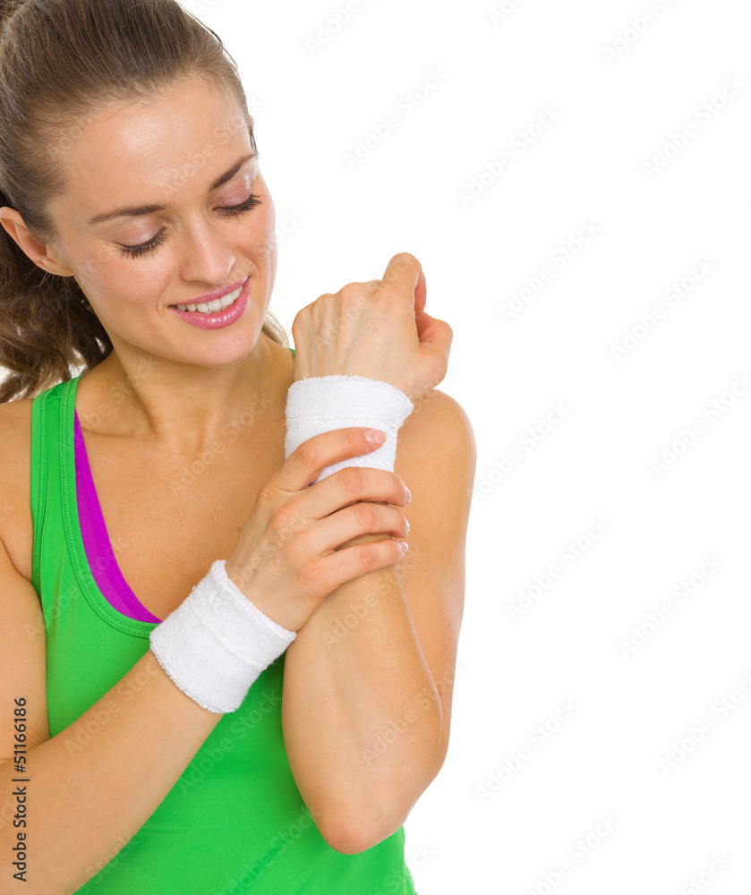 Closeup portrait of smiling fitness young woman Closeup portrait of smiling fitness young woman
