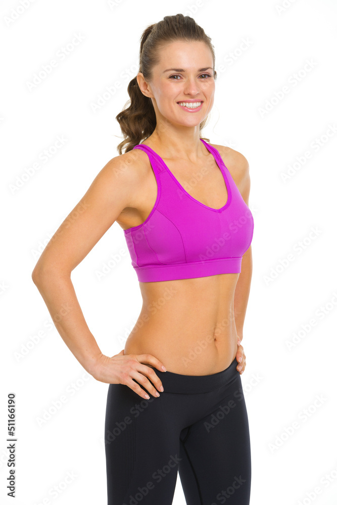 Portrait of happy fitness young woman