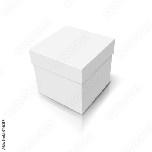 White Blank Box Isolated on white background