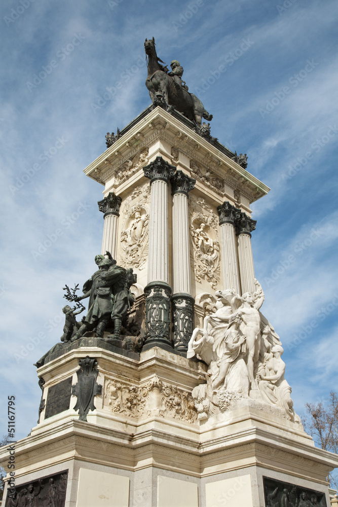 Madrid - Monument of Alfonso XII in Buen Retiro park