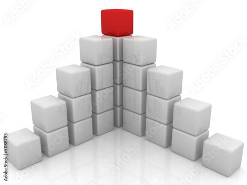 cubic diagramatic structure on a white background