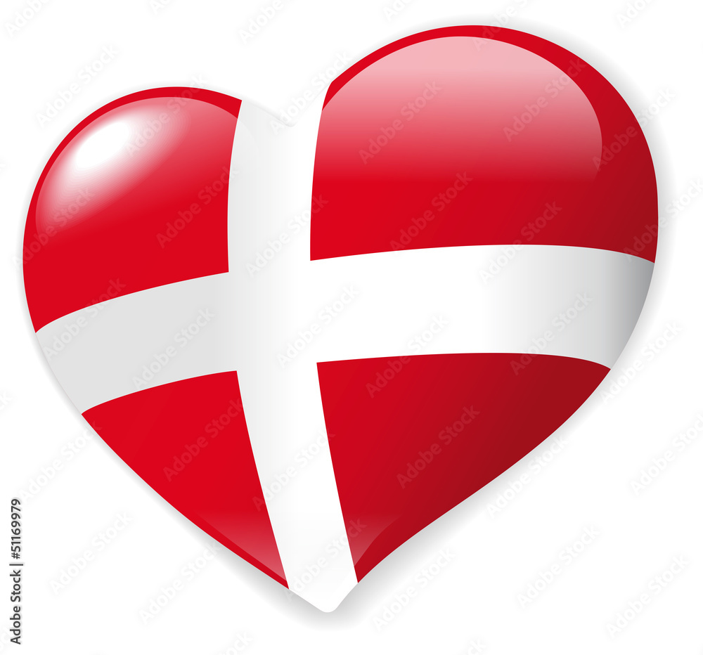 Obraz premium Heart Danmark vector
