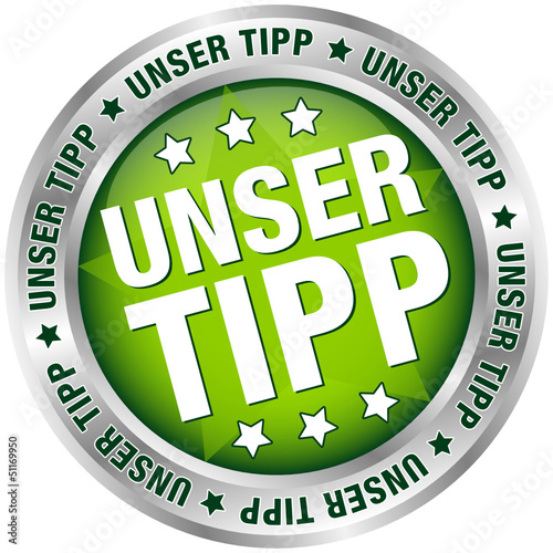 Button "Unser Tipp" grün/silber