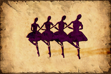 Store enrouleur Poster vintage Affiche rétro danseuses ballerines élégantes  © Thomas Reimer