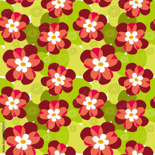 Seamless flower pattern of chamomile