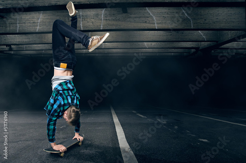 Handstand on a Skateboard