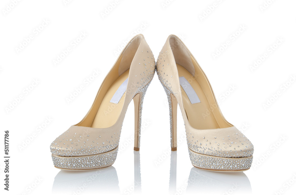 Fototapeta premium Nice woman shoes isolated on white