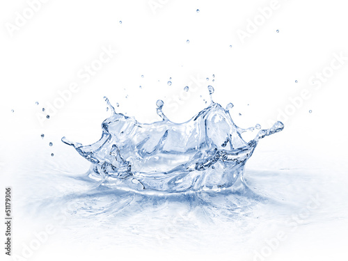 Canvas Print Water crown splash, isolated on white background.