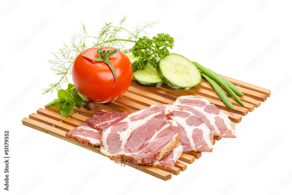 Bacon with vegetables