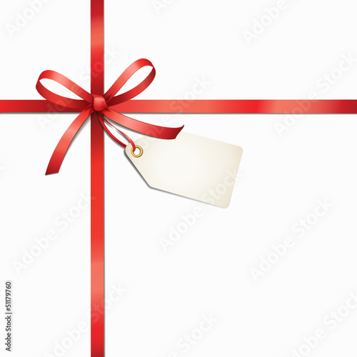 Red Bow - crosswise, label