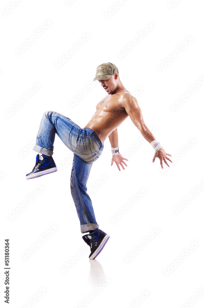 Dancer dancing dances isolated on white Dancer dancing dances isolated on white