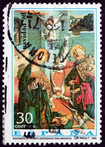 Postage stamp Spain 1992 Birth of Christ by Fernando Gallego