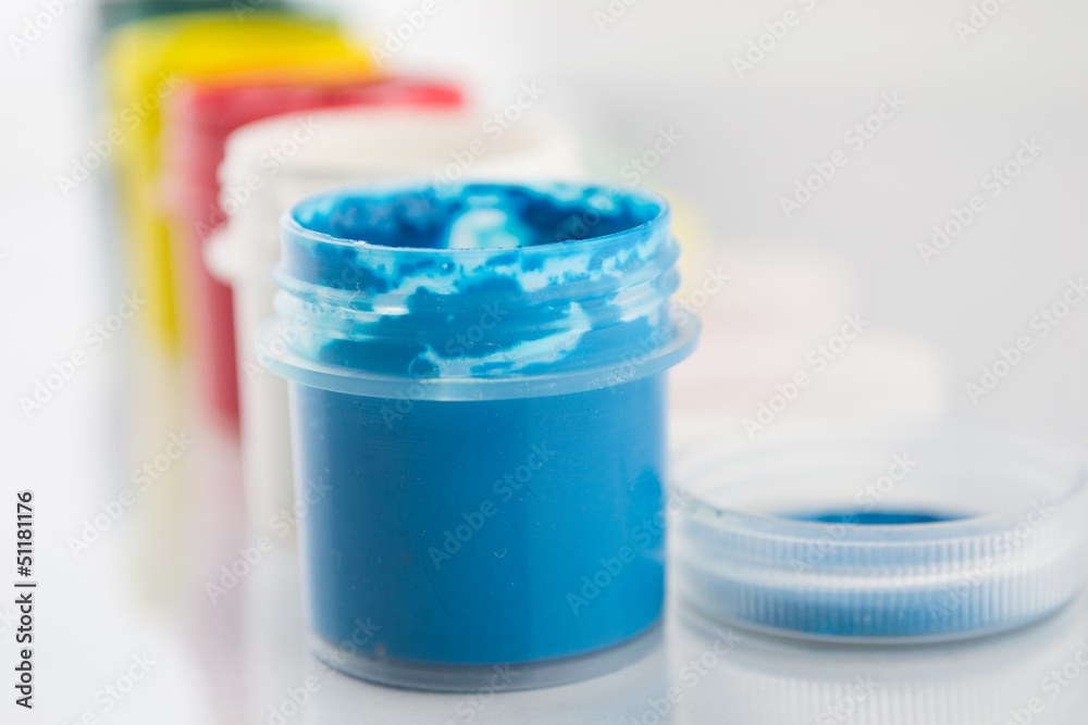 Gouache paint isolated on white Gouache paint isolated on white