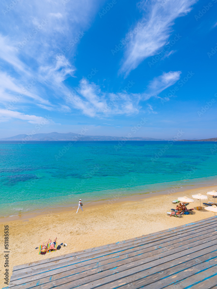 Greece,coastal beach scenery at Naxos, a island of the Cyclades - obrazy, fototapety, plakaty 