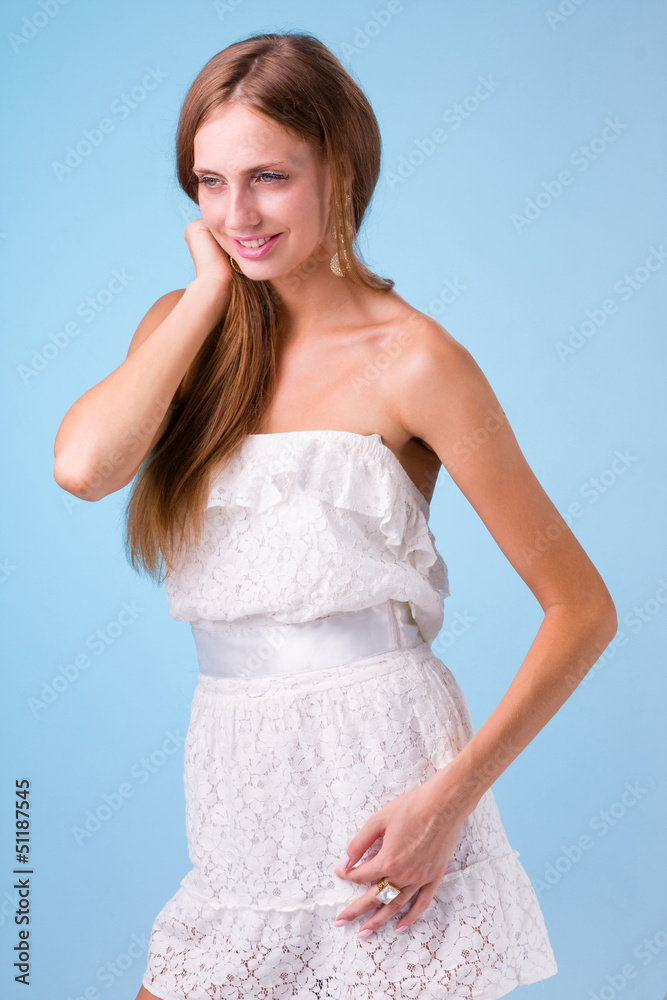 Beautiful and sexy woman wearing fashion dress Beautiful and sexy woman wearing fashion dress