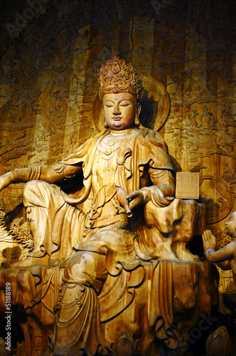 Wood-carving Buddha