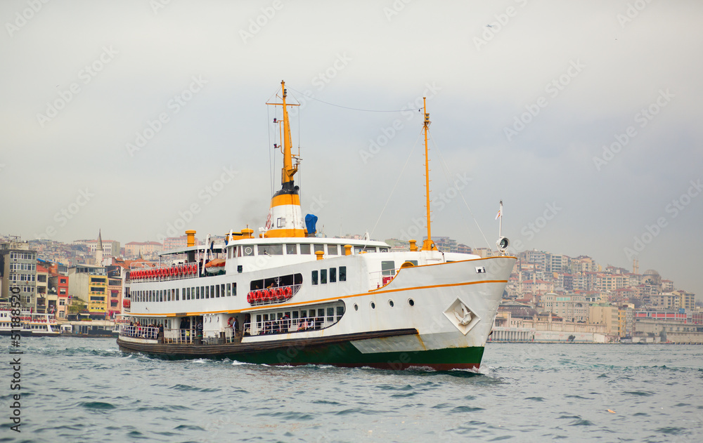 City ferry crossing the Bosporus in Istanbul