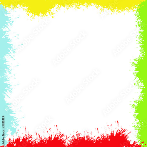 Colorful frame in 4 season colors, blue, red, green and yeloow
