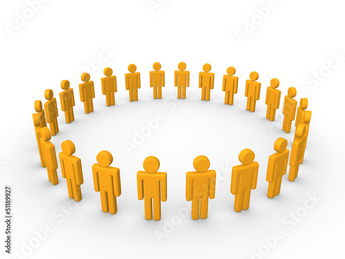 Circle of 3d people